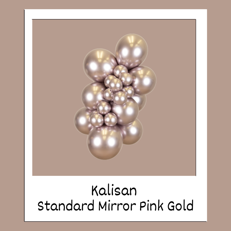 2 ballons en latex Kalisan 36" rose doré miroir