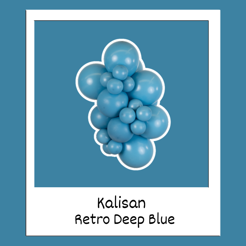Ballons en latex Kalisan Retro Deep Blue 36" | Lot de 2