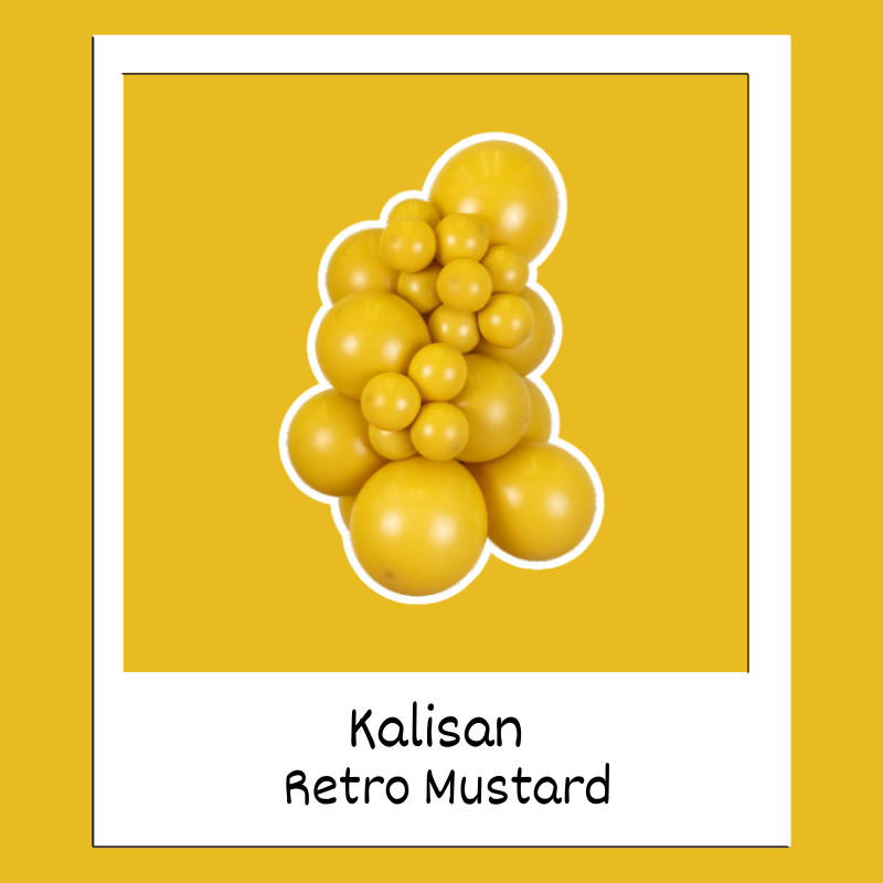 Ballons en latex Kalisan Retro Moutarde 36" | Lot de 2
