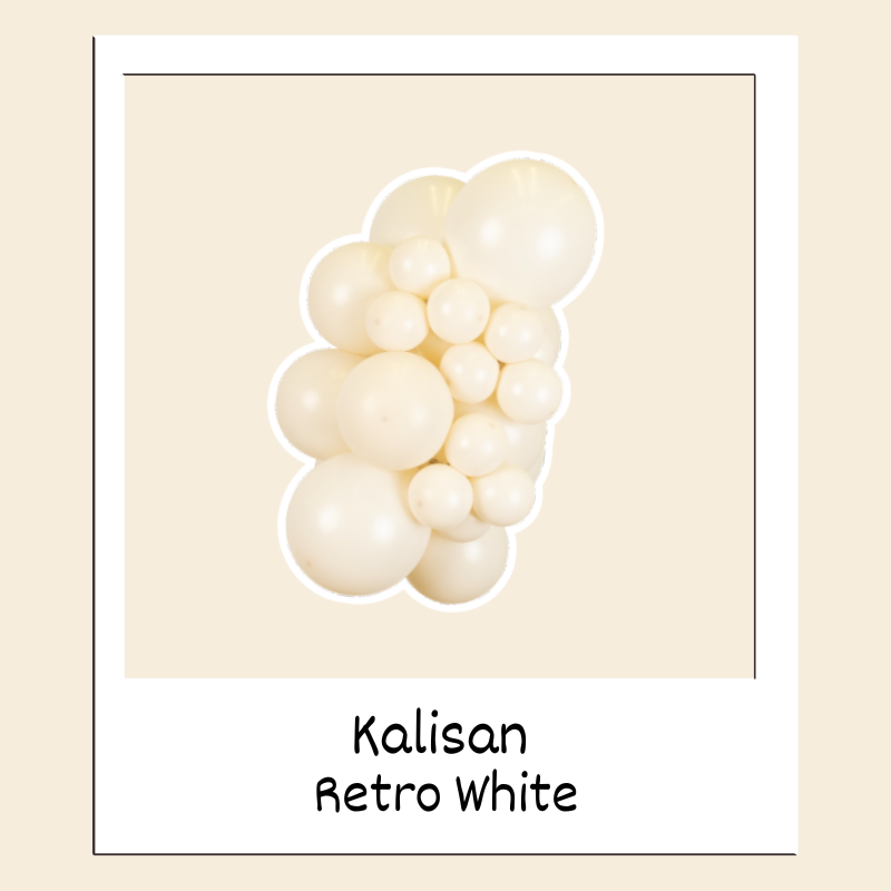 Ballons en latex Kalisan rétro blanc 18" | Paquet de 25