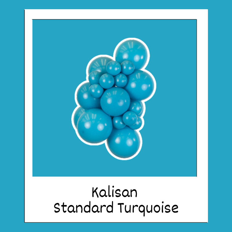 Ballons en latex turquoise standard Kalisan 18" | Paquet de 25