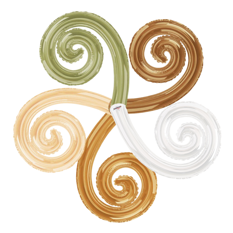14" Conver Dark Olive Kurly Spiral Non Foil Airfill Balloon | Buy 5 Or More Save 20%