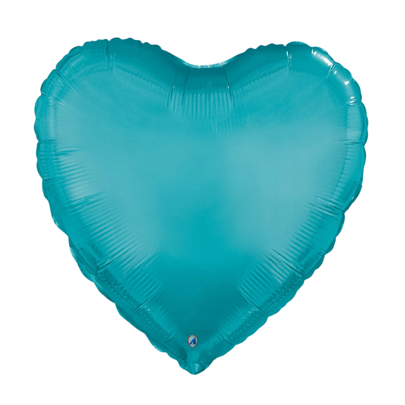 20" AAB Lake Blue Heart Foil Balloon | Buy 5 Or More Save 20%