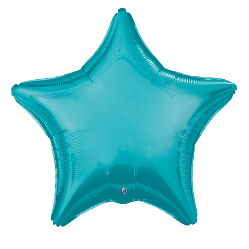 22" AAB Lake Blue Star Foil Balloon | Buy 5 Or More Save 20%