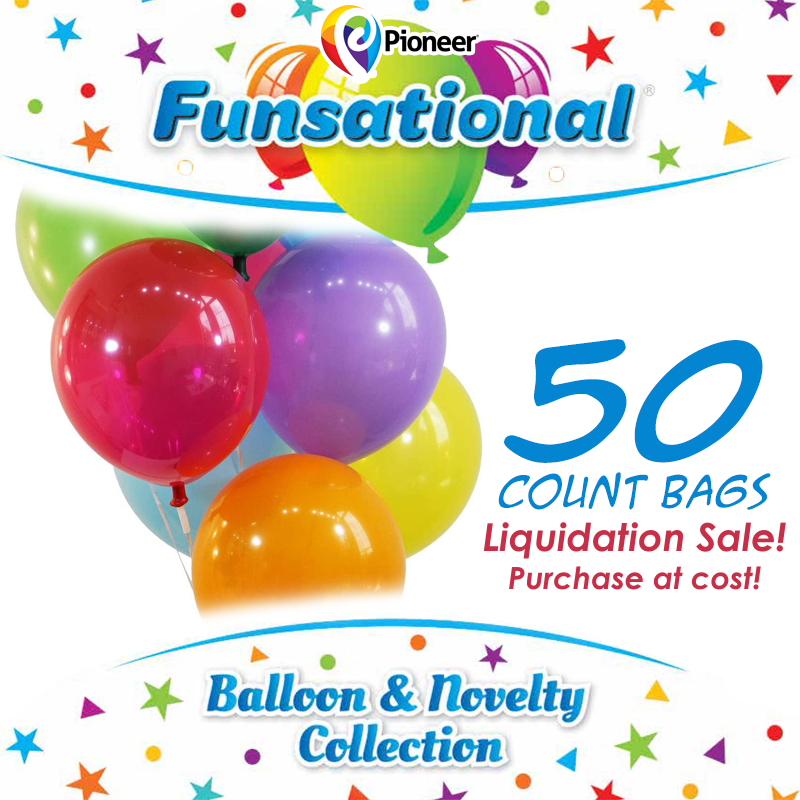 7" Funsational Balloons | 50 Count - Perfect For Balloon Drops!