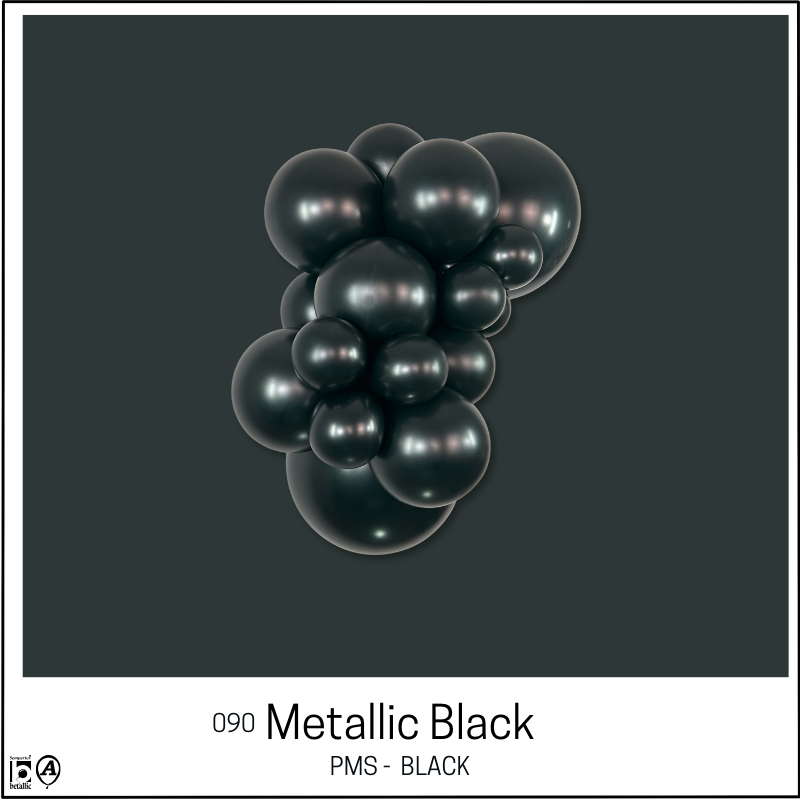 5" Sempertex Metallic Pearlized Black Latex Balloons | 100 Count