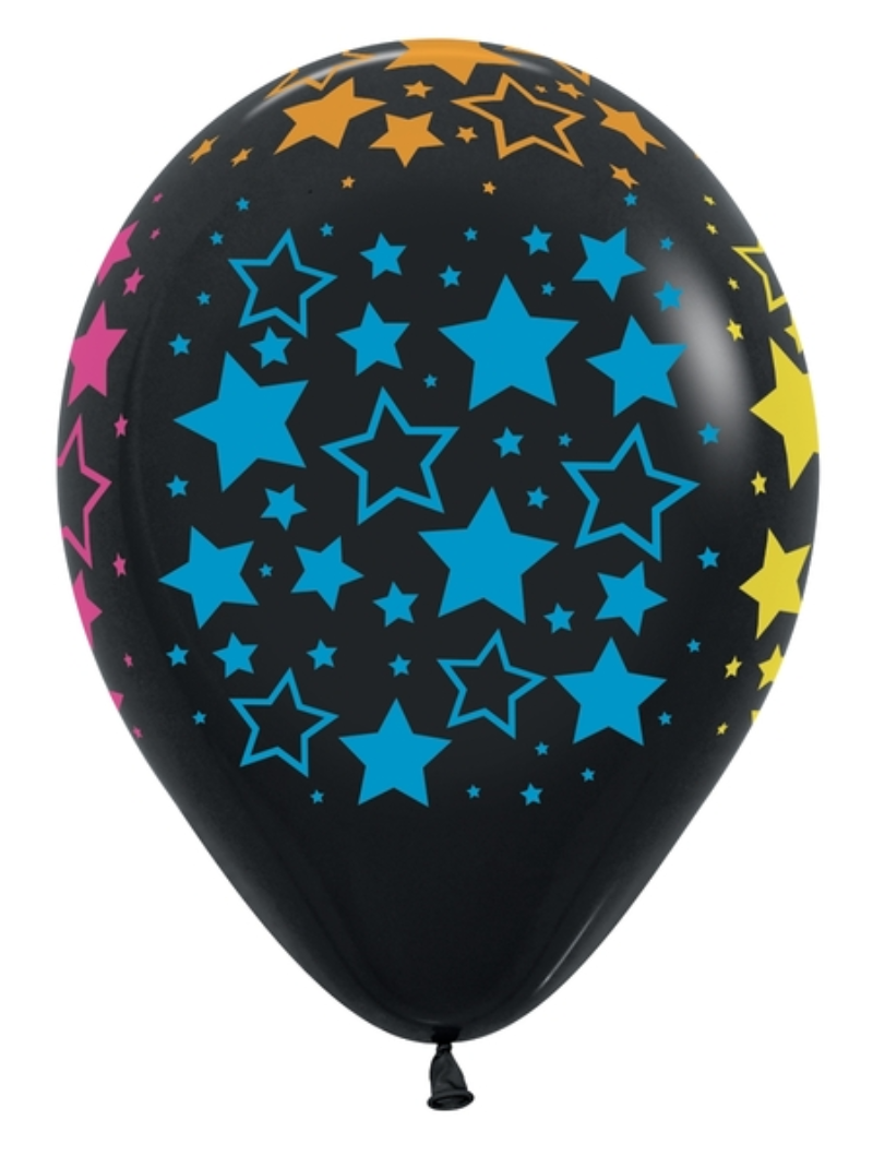 11" Sempertex Neon Bold Stars Latex Balloons | 50 Count