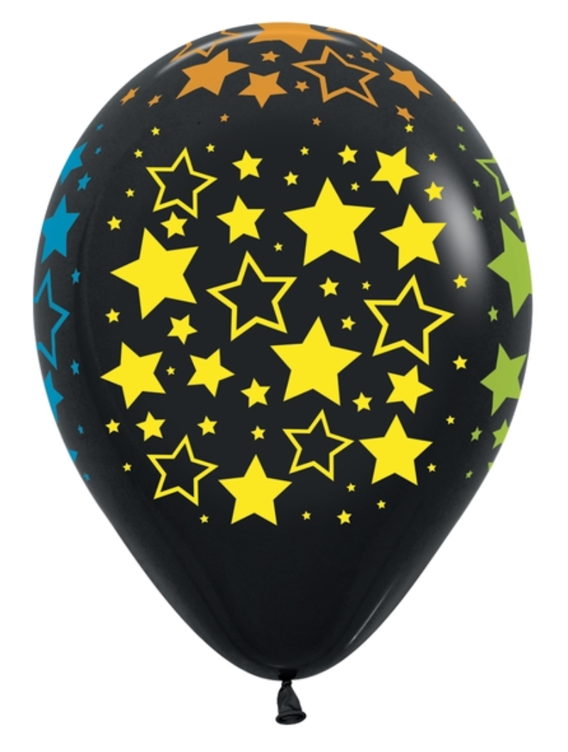 11" Sempertex Neon Bold Stars Latex Balloons | 50 Count