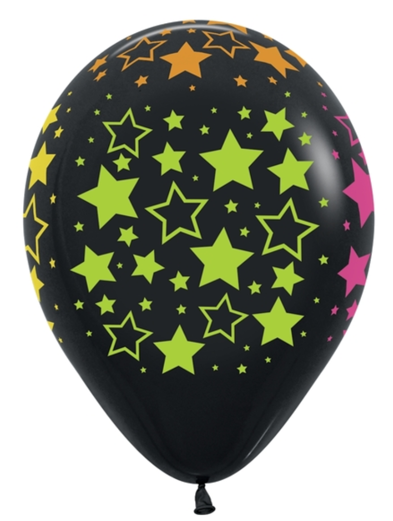 11" Sempertex Neon Bold Stars Latex Balloons | 50 Count