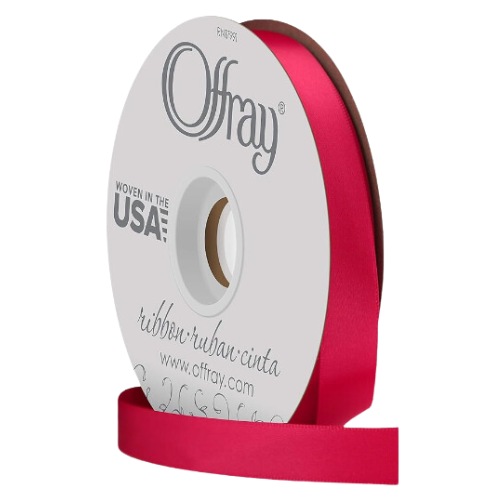 #3 Offray Azalea Double Face Satin Ribbon - 5/8" x 50 yards | 1 Spool