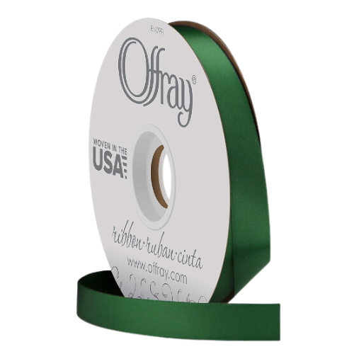 #3 Offray Forest Green Double Face Satin Ribbon - 5/8" x 50 yards | 1 Spool