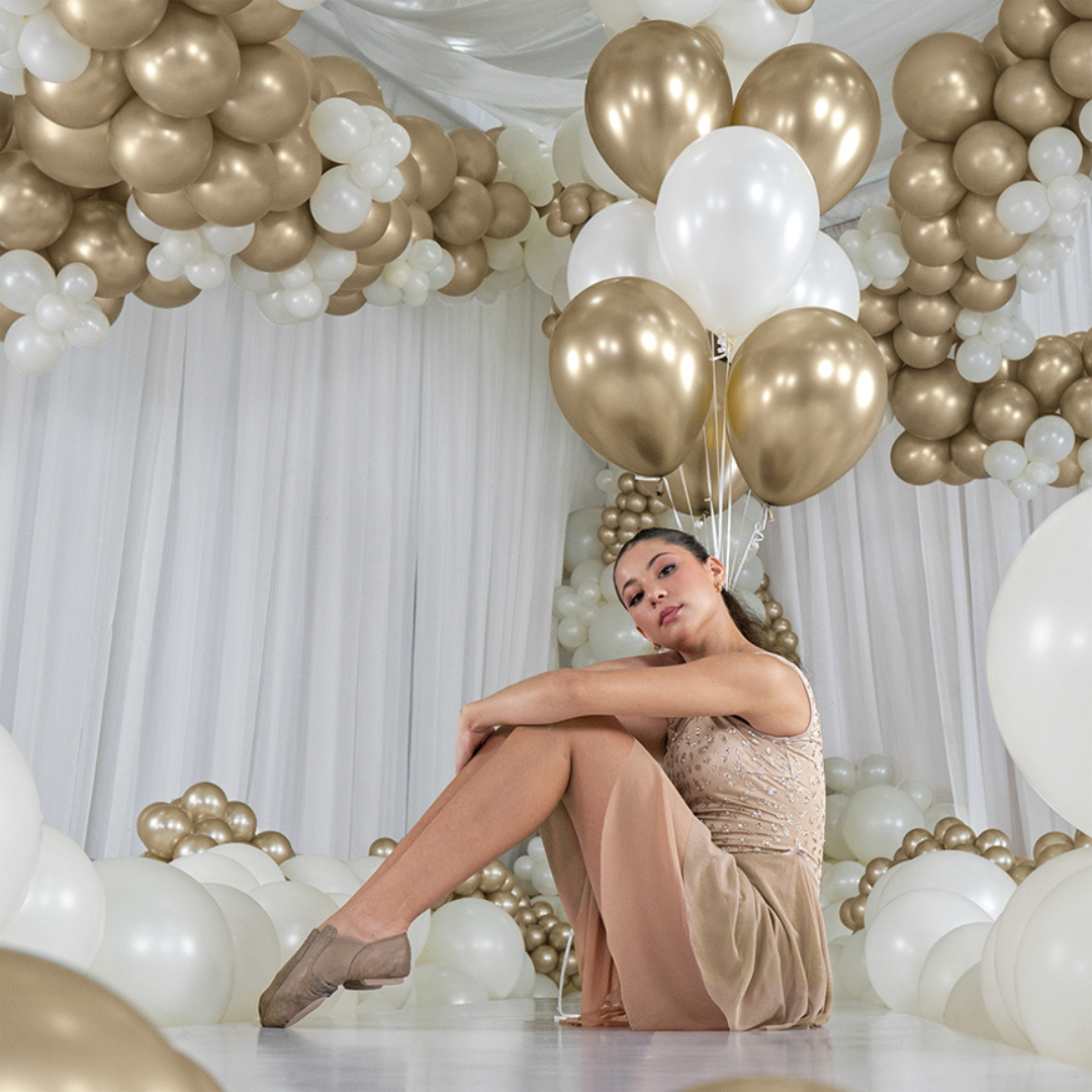 260 Sempertex Nozzle Up Silk Gold Dust Twisting - Entertainer Latex Balloons | 50 Count