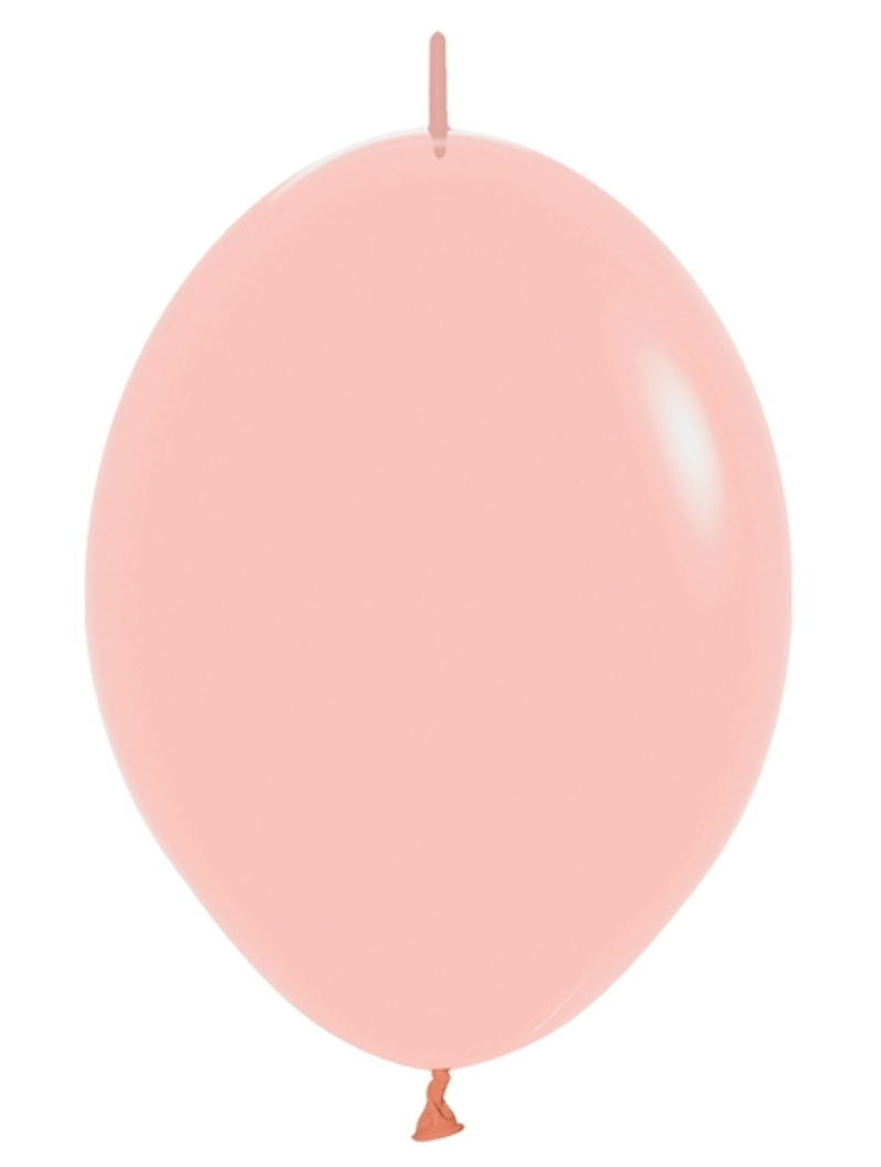 12" Sempertex Pastel Matte Melon Link-O-Loon Latex Balloons | 50 Count
