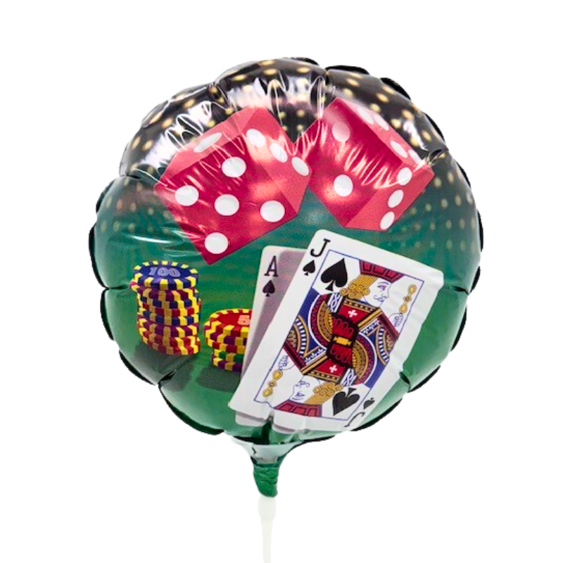 9" Betallic Poker Airfill Foil Balloon | Clearance - While Supplies Last