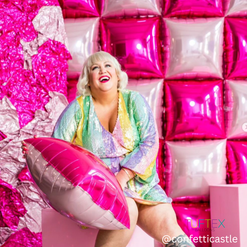 24" Etc. Tuftex Squared Pink & Hot Pink - 2 Sided Square Foil Balloon | 1 Count
