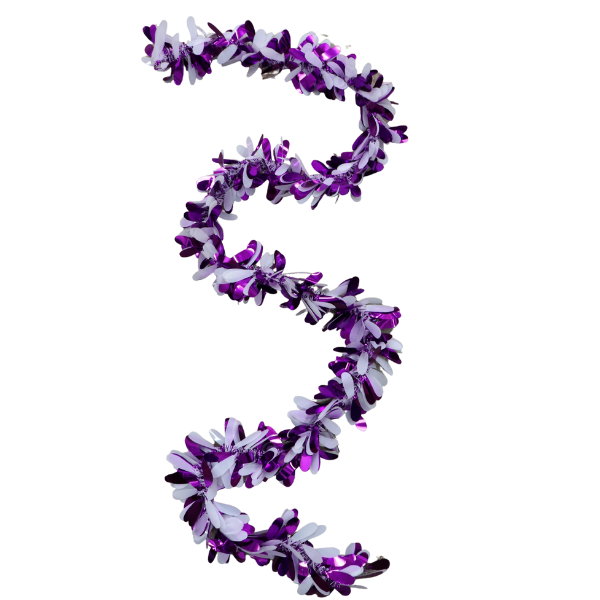 5' ACI Purple/White Mum Petals Foil Garland | 1 Count