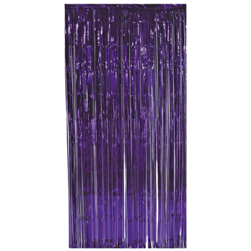 3' x 7' Purple Metallic Foil Fringe Curtain