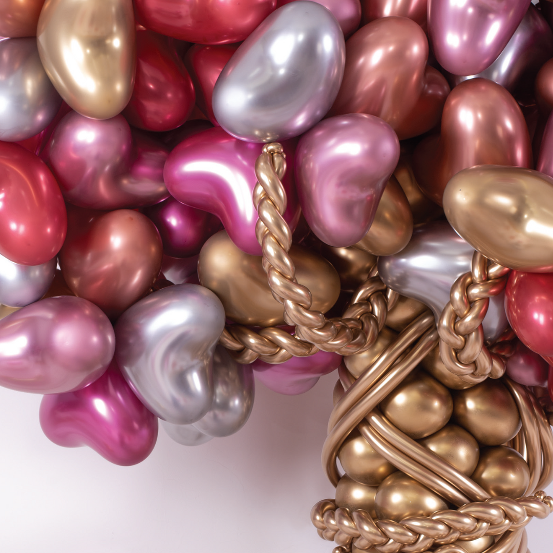 Ballons en latex cœur Sempertex Reflex Argent 14" | Lot de 50