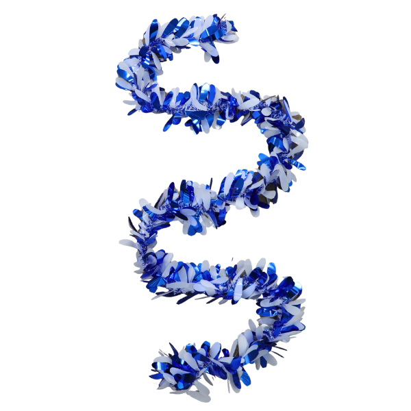 5' ACI Royal/White Mum Petals Foil Garland | 1 Count