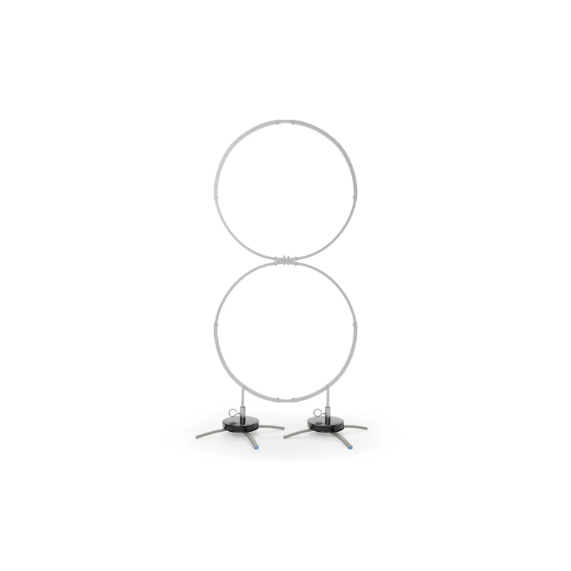 6' Silver Rainbow - Number 8 Aluminum Snap & Click Balloon Frame With Base | Balloons Not Included