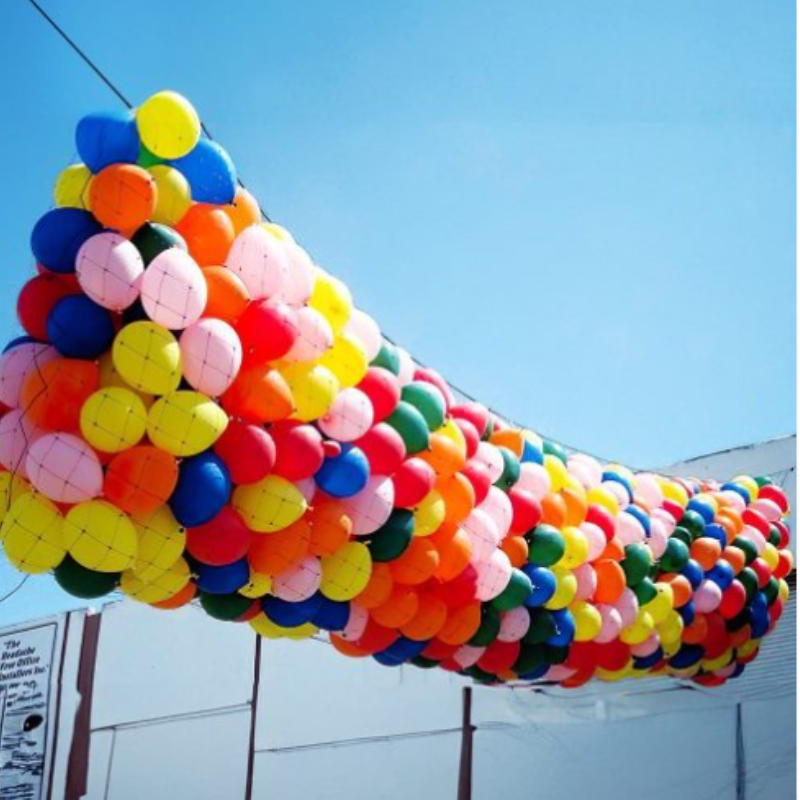 Silver Rainbow Balloon Drop Net BNP17 - 17 Feet x 7 Feet | Holds 500 9" Or 250 11" Balloons