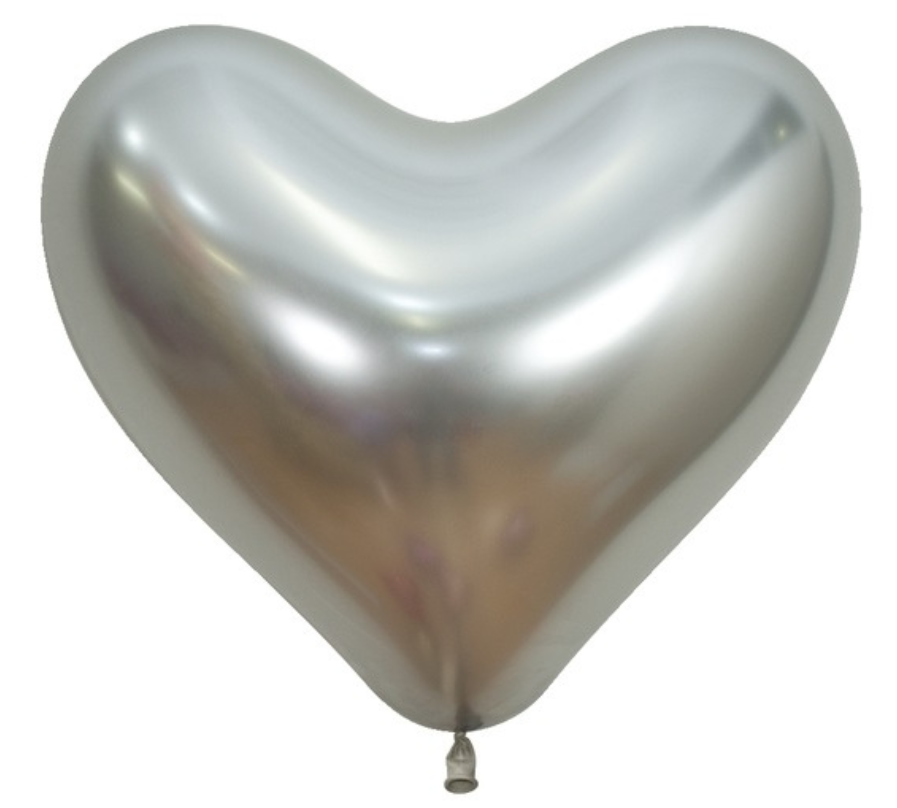 14" Sempertex Reflex Silver Heart Latex Balloons | 50 Count