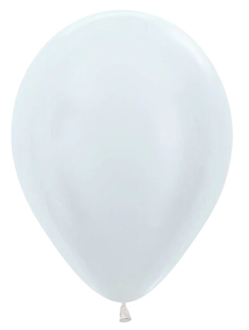 11" Sempertex Satin Pearl White Latex Balloons | 100 Count
