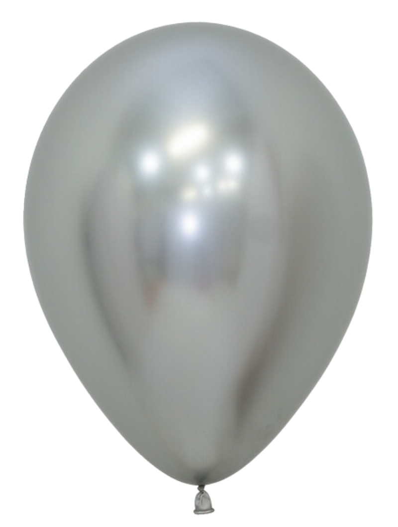 11" Sempertex Reflex Silver Latex Balloons | 50 Count