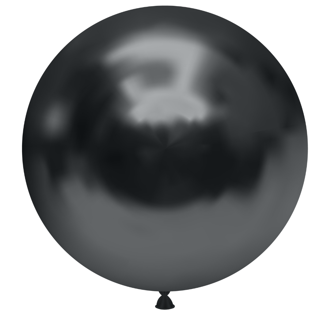 24" TUFTEX Effects Shadow - Black Metallic Latex Balloons | 25 Count
