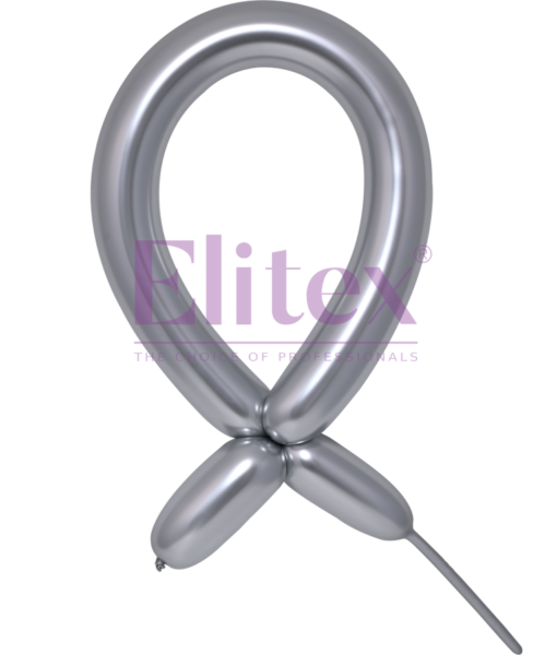 160 Elitex Nozzle Up Silver SuperGlow Modeling - Twisting Balloons | 50 Count