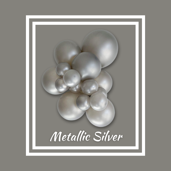 11" TUFTEX Metallic Pearlized Silver Latex Balloons | 100 Count