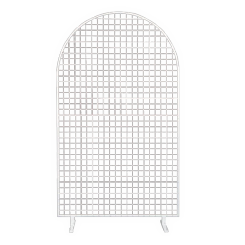 4' Borosino White Oval Top Square Mesh Frame Backdrop | In Store Pickup Only