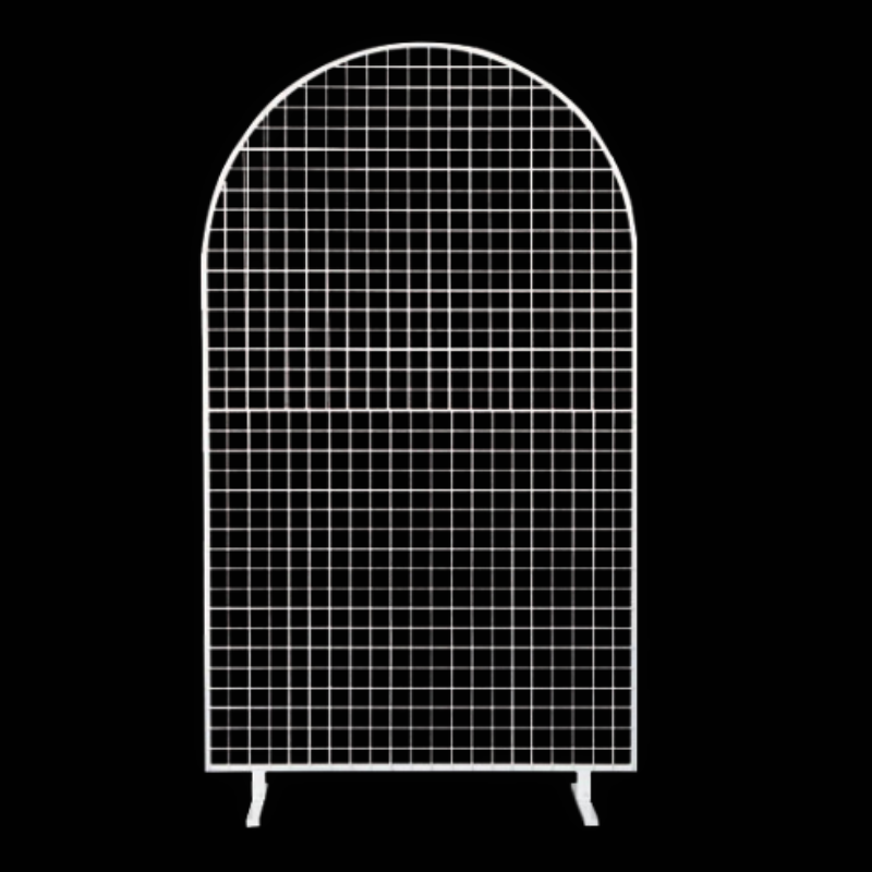 4' Borosino White Oval Top Square Mesh Frame Backdrop | In Store Pickup Only