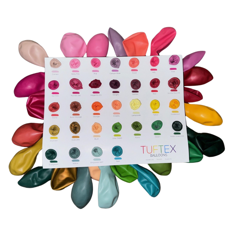 TUFTEX Sample Portfolio - All Colors In 11" Balloons  | 1 Portfolio - BOGO Discount Auto Applied In Cart