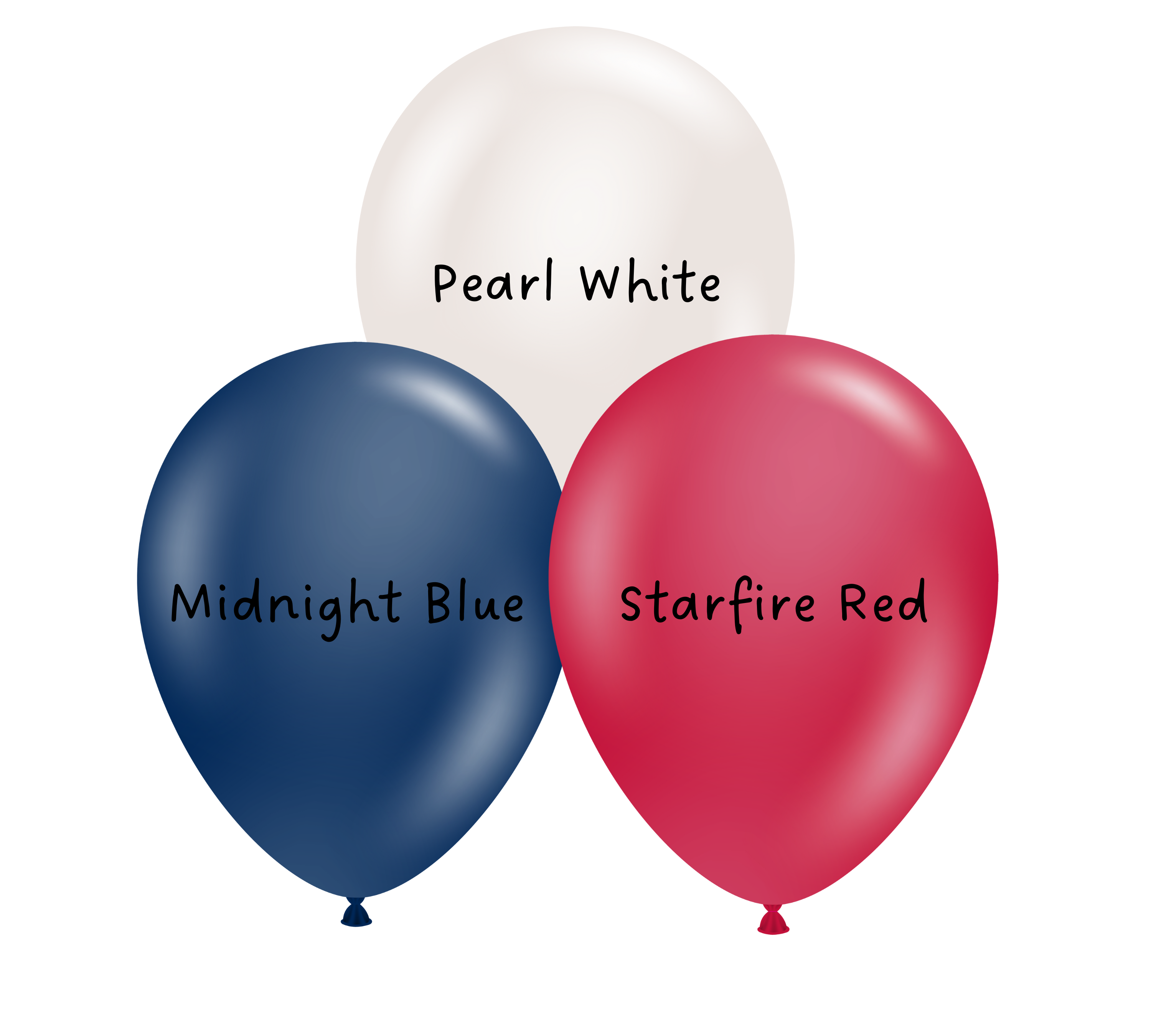 17" TUFTEX Pearlized Metallic Patriotic Assortment Latex Balloons | 72 Count