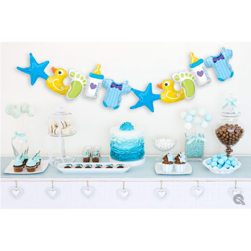 41" Baby Boy Garland Foil Airfill Balloon