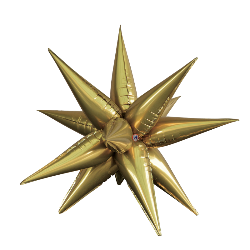 40" AAB Designer Vintage Gold Matte Starburst Foil Airfill Balloon | 1 Count