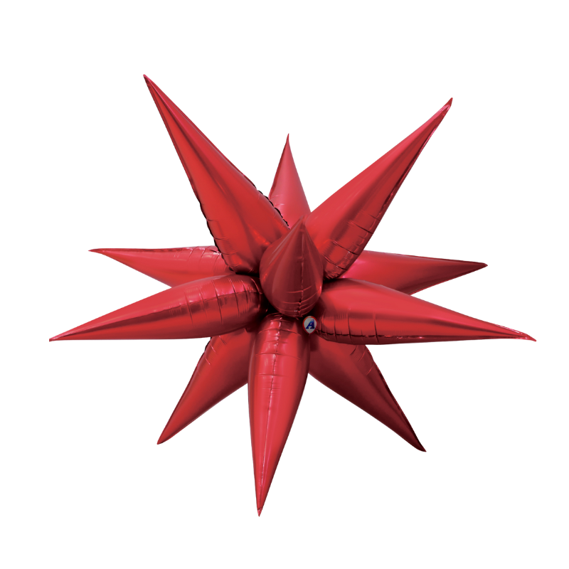 27.5" AAB Designer Fire Axe Red Starburst Foil Airfill Balloon | 1 Count