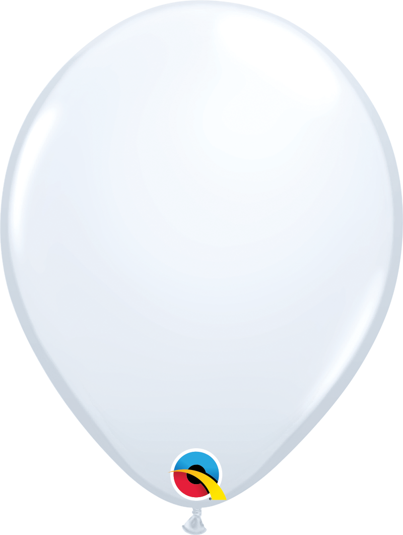 9" Qualatex White Latex Balloons | 100 Count