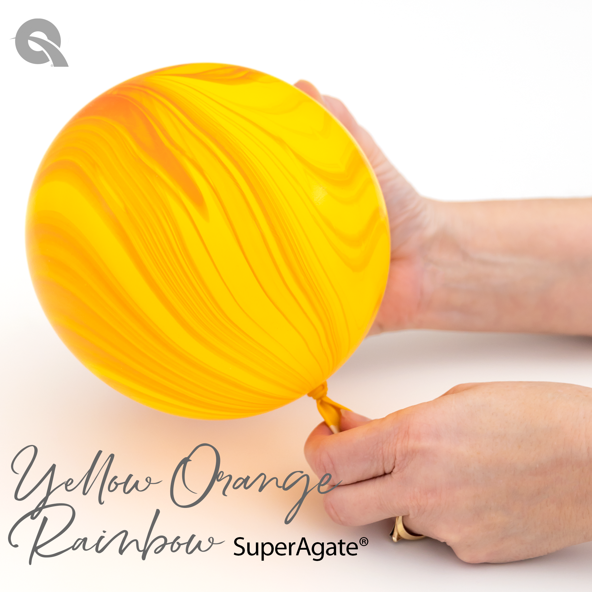 11" Qualatex Yellow & Orange SuperAgate Latex Balloons | 25 Count