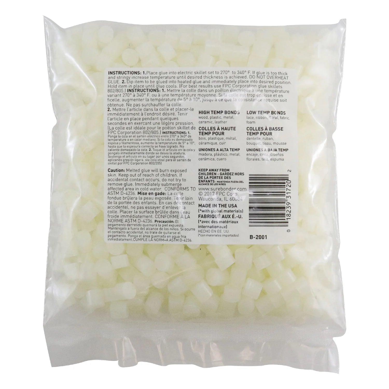 Surebonder Skillet Hot Glue Cube Pellets - High Strength Bond | 1 LB Bag