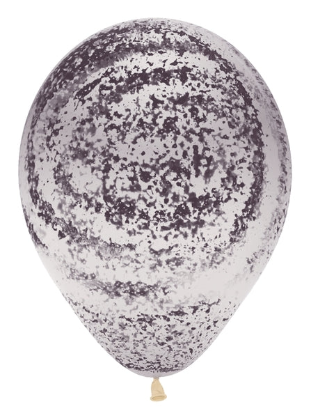 11" Sempertex Graffiti Marble Crystal Clear Latex Balloons | 50 Count