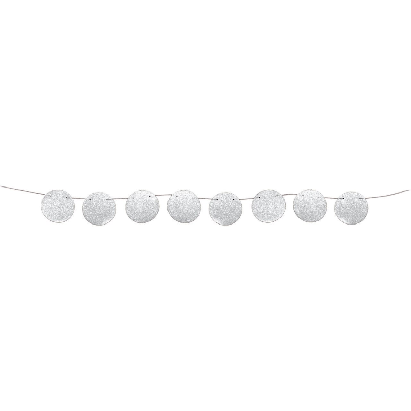 6' Silver Metallic Foil Mini Circle Garland - Balloon Tassel | 1 Count