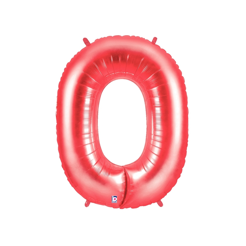Globo con números de lámina roja de 40" - Megaloons | Números 0-9