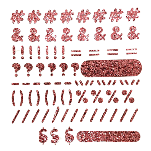 1/2" ACI Number & Letter Glitter Symbol Stickers | 1 Sheet