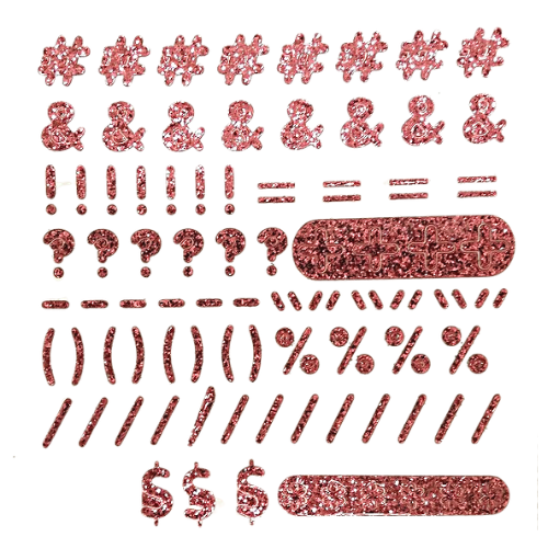 Number & Letter Glitter Symbol Stickers | 1 Sheet