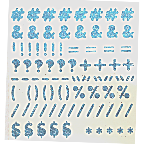 1/2" ACI Number & Letter Glitter Symbol Stickers | 1 Sheet