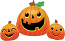 35" Smiley Pumpkin Trio Shape Foil Balloon (P14)