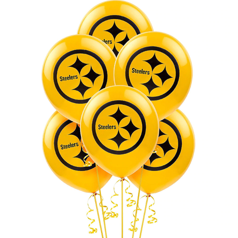 12" Pittsburgh Steelers NFL Printed Latex Balloons | 6 Count