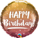 18" Happy Birthday Gold & Rose Gold Ombre Foil Balloon | Buy 5 Or More Save 20%